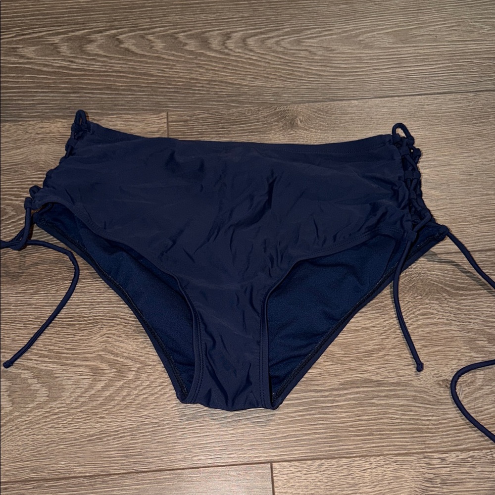 Xhilaration Dark Navy Blue Women's Bikini Bottom Adjustable Cut Out sides